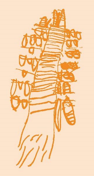 In person with colour background